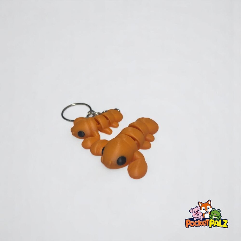 3D Printed Articulated Lobster Fidget Toy and Keychain